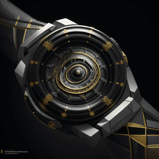 AI generated: time-travel watch with the design and character of Venom The watch is Black and Gold, no watermark, ...