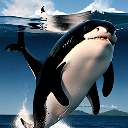 AI generated: cat and orca combination