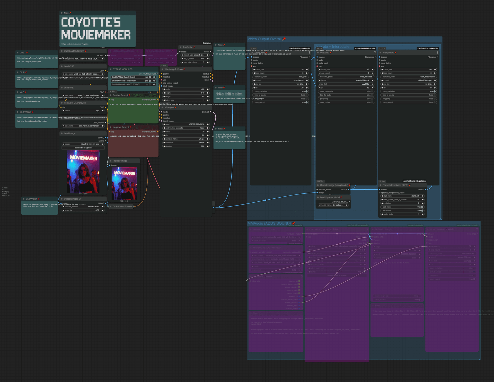 COYOTTE's MOVIEMAKER (Wan Video + Audio Generation)