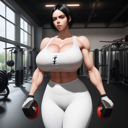 AI generated: Photo of a ultra realistic white women with black hair , natural light,big breast, beansing forward,...