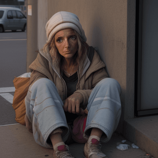 AI generated: Homeless with beautiful girl, 4 k , ultra HD 
