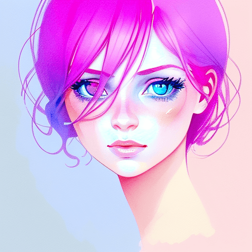 AI generated: illustration, women, three, pink, yeux bleus
