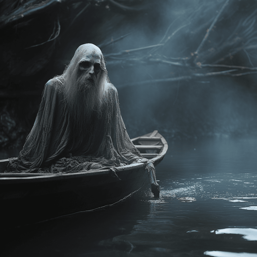 AI generated: the ferry man, afterlife.