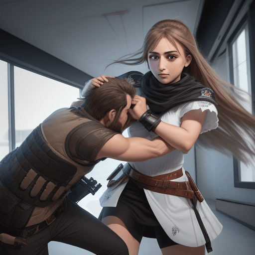 AI generated: Turkish girl beating their Belgian boyfriend with oklava