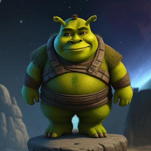 AI generated: sprav mi scifi obal na knihu shrek
