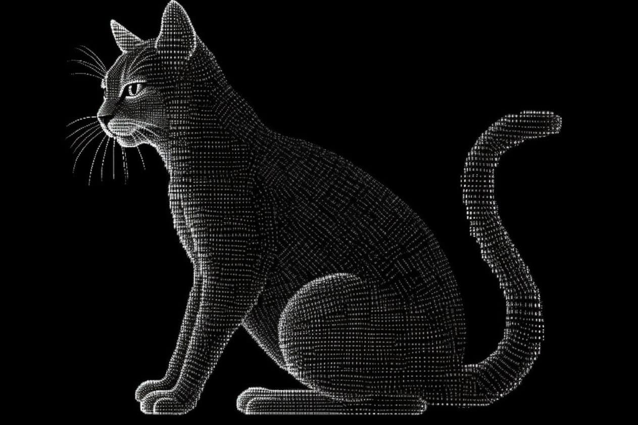 AI generated: ASCII art styled cat --q 2 --v 5 --ar 3:2