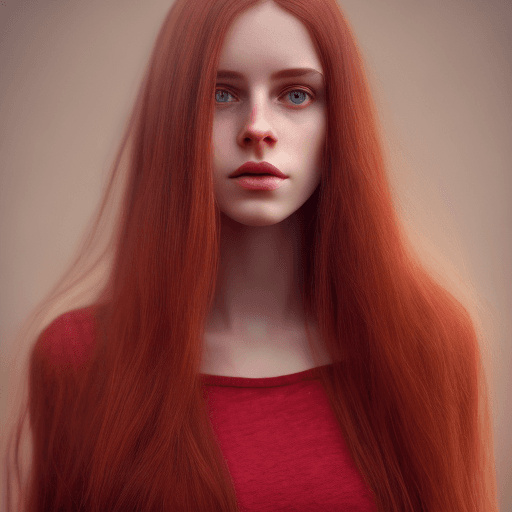 AI generated: full body photo of a beautiful Irish trans-girl, adorable face, red long layered hair, no makeup, re...