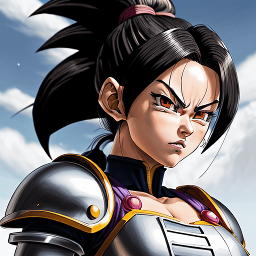 AI generated: a portrait of a single female character beautiful fierce Saiyan warrior from (((((dragon ball z)))))...