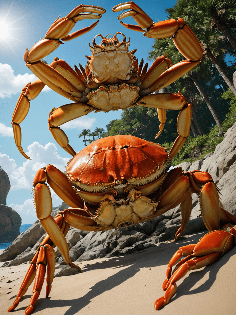 AI generated: portrait of a giant crab summoned, 8k full HD, low angle, unreal engine 5, cinematic, masterpiece, i...