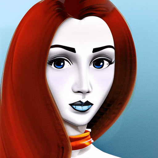 AI generated: a simple cartoon of a beautiful 18 year old woman with red hair, white background, princesscore, I c...