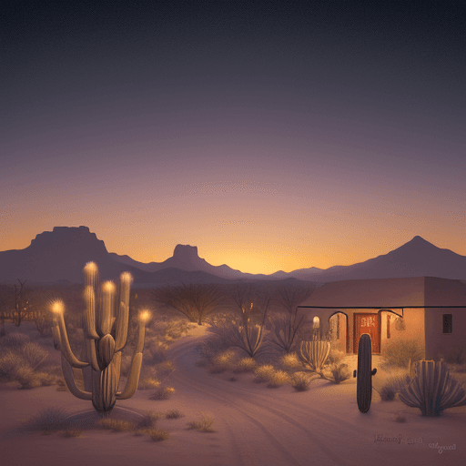 AI generated: "Craft a digital artwork capturing the serene evening of December 31st, 1823, within the Sonoran des...
