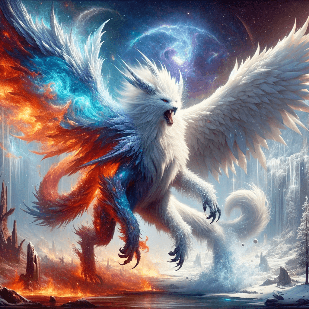 AI generated: Craft a hyper-realistic character that combines the formidable beastly form of a mythical creature w...