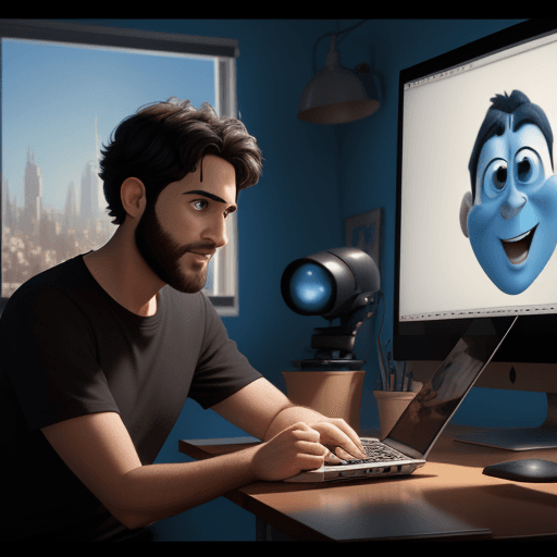 AI generated: 4K poster for a Pixar and Disney animated film called "Photoshop", released in 2024, about Israel, g...