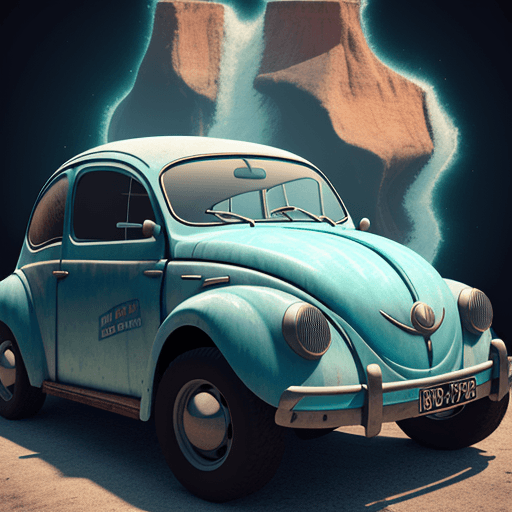 AI generated: logo icon, 3d, fusca, adventure, graphic design, realistc, High detail RAW color art, paisagem, 8k