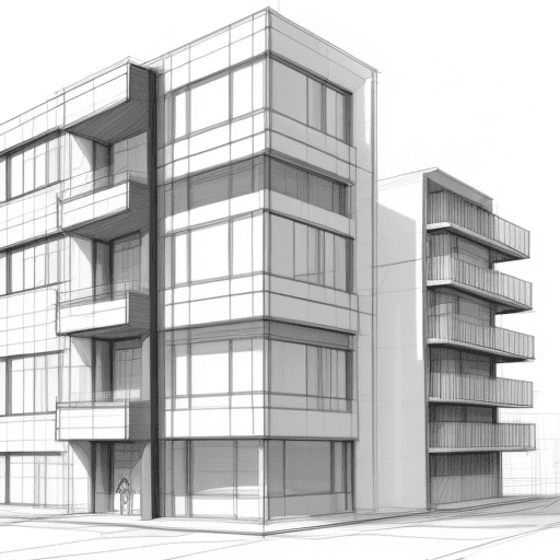 AI generated: Modern building sketch lines 