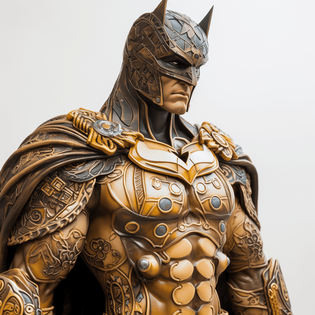 AI generated: on white background, close up of Etruscan Batman , marvel comic book styling --v 5.2