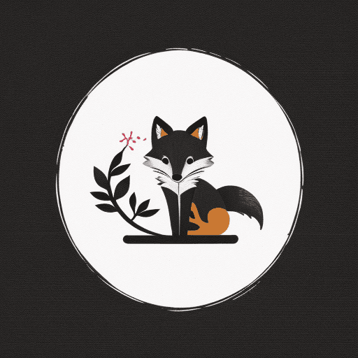 AI generated: logo of a little black fox
