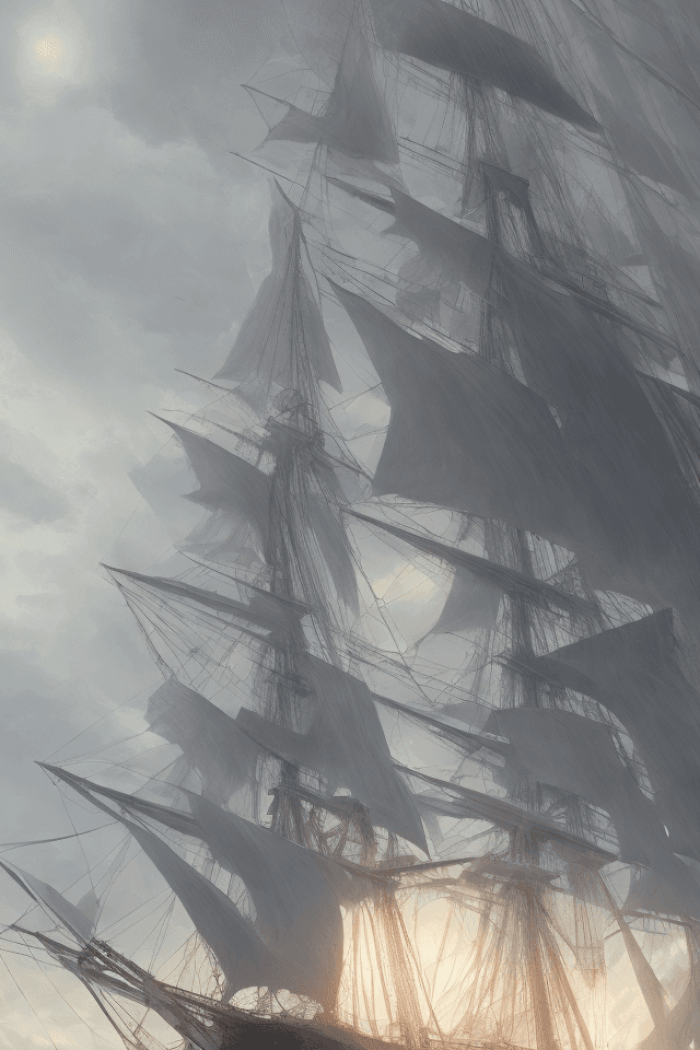 AI generated: Photo of a ultra realistic sailing ship, dramatic light, pale sunrise, cinematic lighting, battered,...