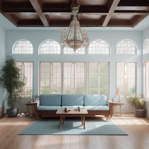 AI generated: High resolution photography interior design, dreamy sunken living room conversation pit, wooden floo...
