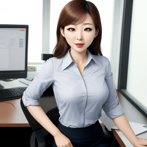 AI generated: pretty office lady, korean