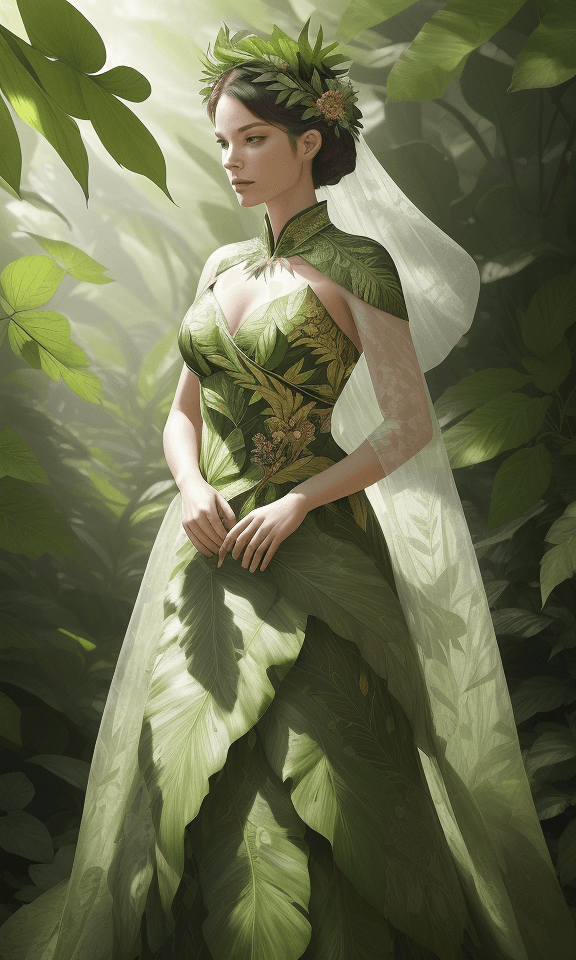 AI generated: (floral warrior elegance:1.2), (best quality:1.1), leafy environment, cinematic capture, 4k UHD reso...