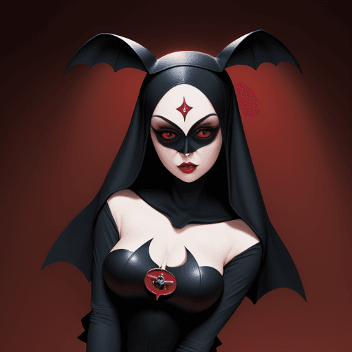 AI generated: masterpiece, rouge the bat, nun