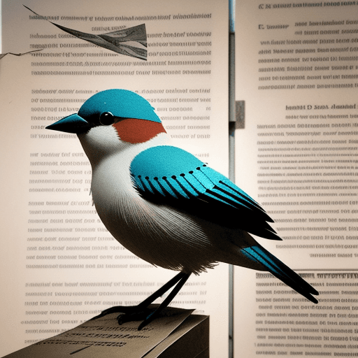 AI generated: a little bird made of a news paper that has been cut open, photo-realistic techniques --ar 2:3 --sty...