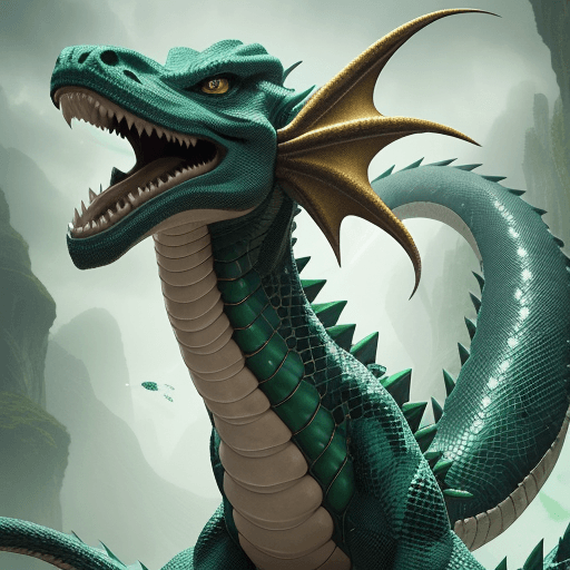 AI generated: Create an image featuring a central, serpentine dragon with a dynamic, snaking body. The dragon’s sc...