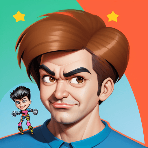 AI generated: caricature illustration, children's comic book character, hilariously exaggerated features --ar 1:2 ...