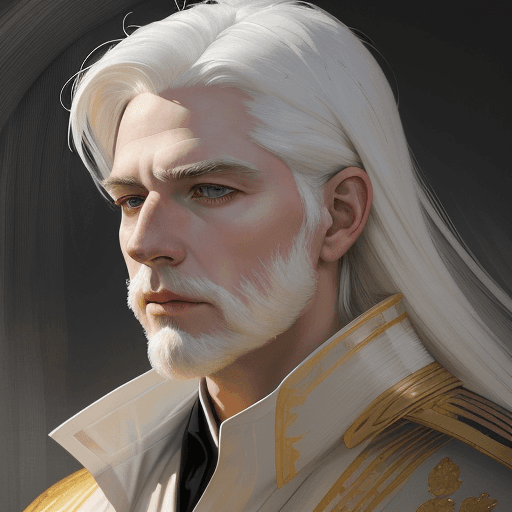 AI generated: new art : a white man with white hair satara by johnny taylor, in the style of brushstroke-intensive...