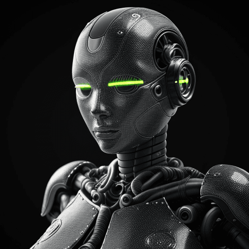AI generated: a hiper real robot, rubber texture, intricated details, futuristic, hd, 8k ,cinematic