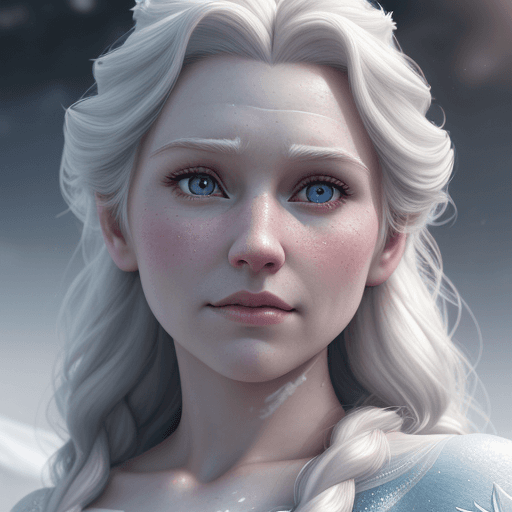 AI generated: a close up of a person wearing a dress, portrait of elsa of arendelle, sakimichan hdri, detailed fac...