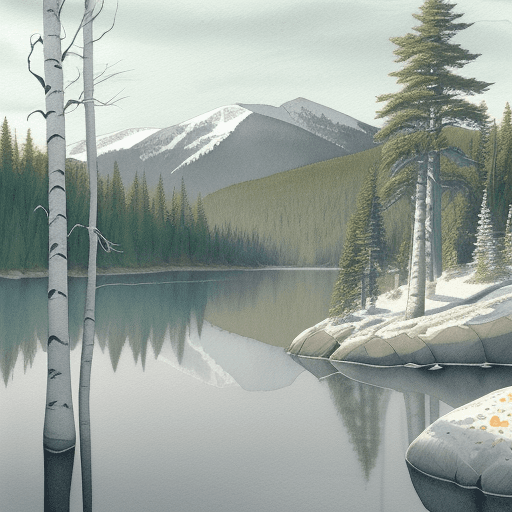 AI generated: Lake Huron::0.3  high-contrast hills 
forest landscape photograph::1.5 Captured with a medium format...