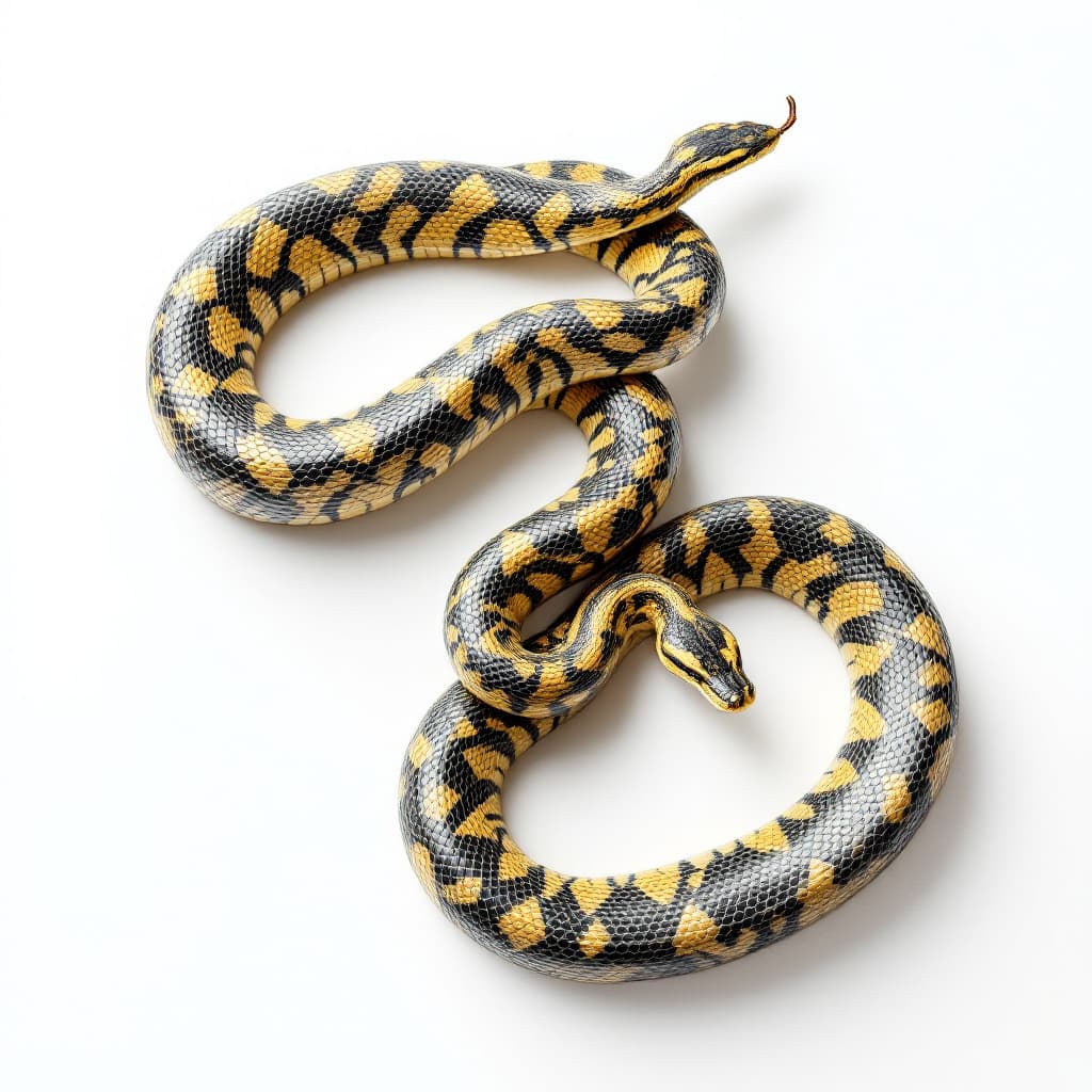 AI generated: Realistic snake in the shape of a i latter on a white background 

