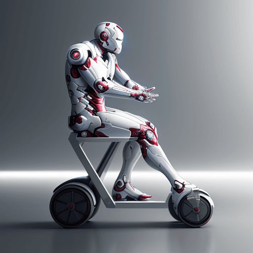 AI generated: delivery robot stempunk iron man, design, Industrial Design, white color, minimalistic, future, real...