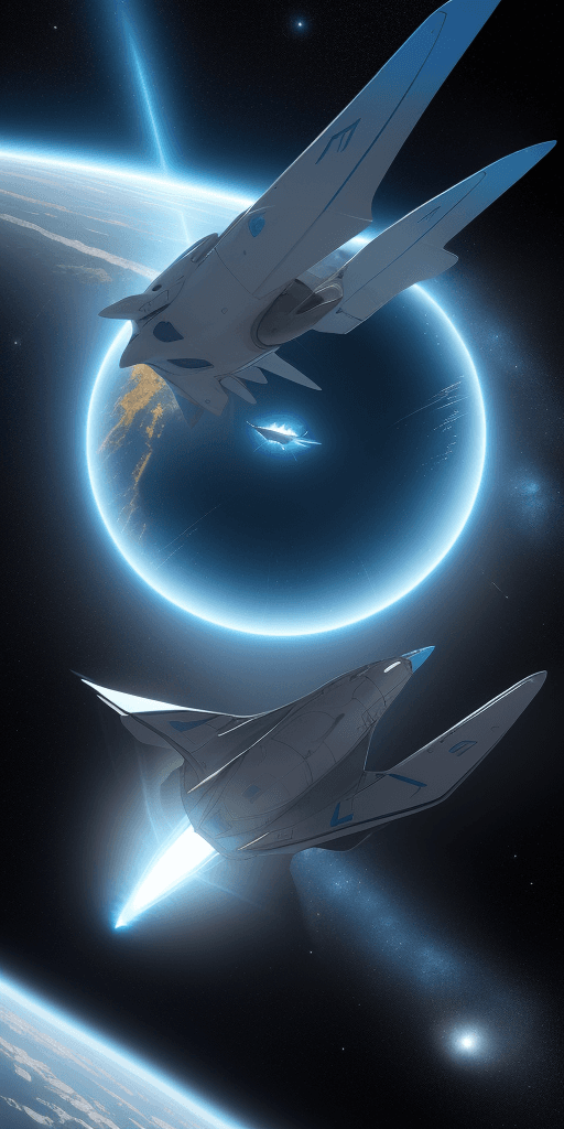 AI generated: illustration, sci-fi concept,The smail flight flies upwards, and the tail flames are bright blue, sh...