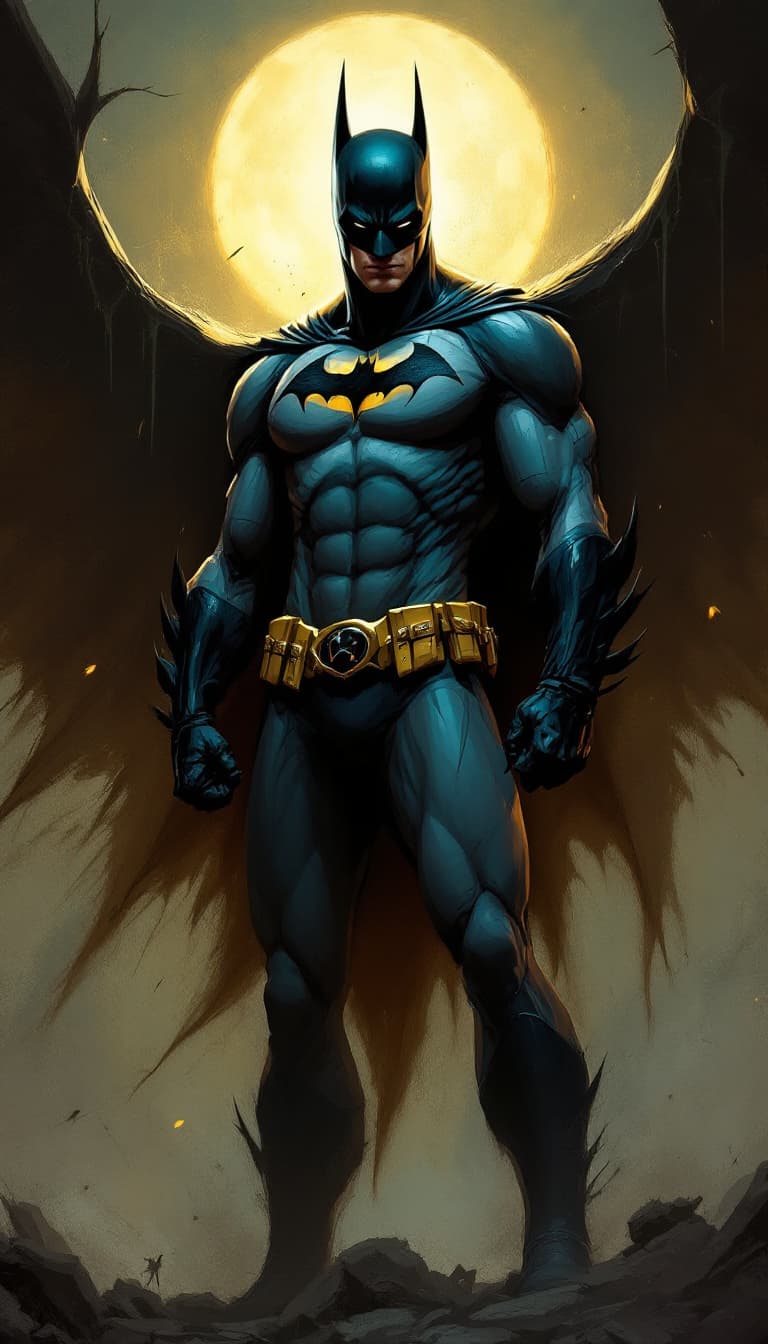 AI generated: digital painting of batman, comics art,, stylized