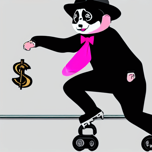 AI generated: in the style of gta V, a thief black and white panda wearings: a black bowler hat, a tartan bowtie, ...