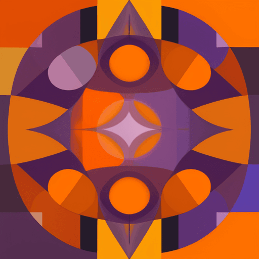 AI generated: cubism, Orange and purple, abstract, perspective, grandmum