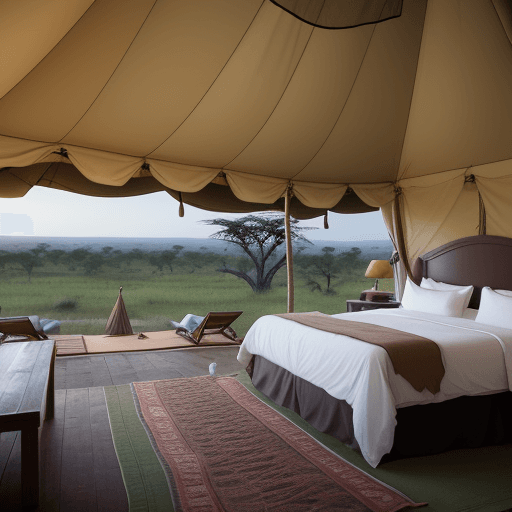 AI generated: tented safari camp