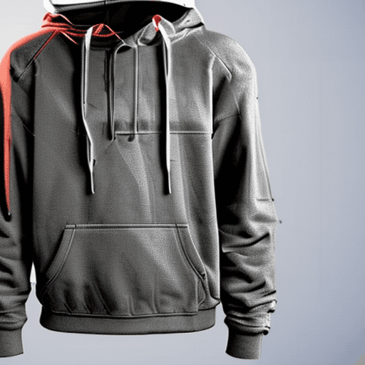 AI generated: image of a hoody, front and back views of this hoodie, white colour of a background, photography DSL...