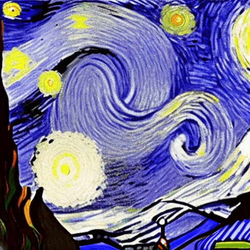 AI generated: Van Gogh's Starry Night in a minimalist style
