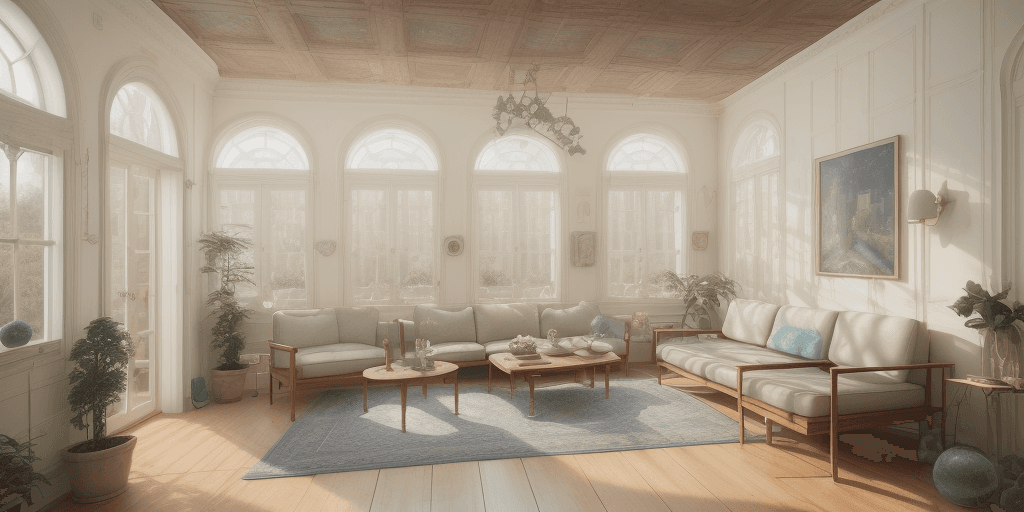 AI generated: High resolution photography interior design, dreamy sunken living room conversation pit, wooden floo...
