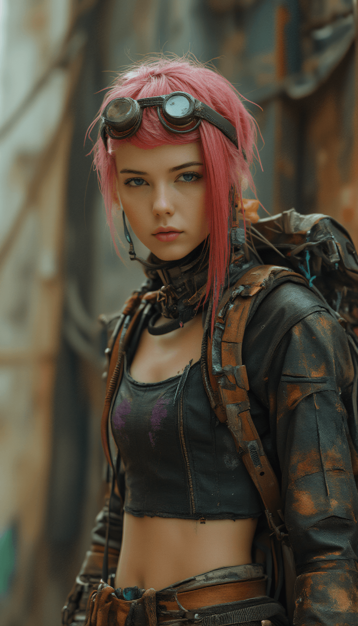 AI generated: event photography, OBtaozhuang Street fashion low angle photo of a 24-year-old Norwegian-Udmurt fema...