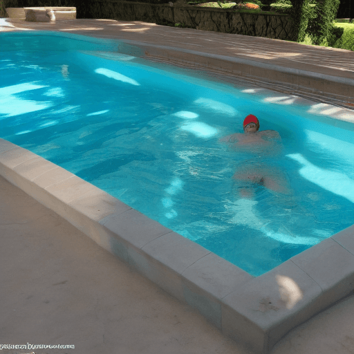 AI generated: European and American, beauty, 19 years old,  Open swimming pool, nude, plump ass, slim waist