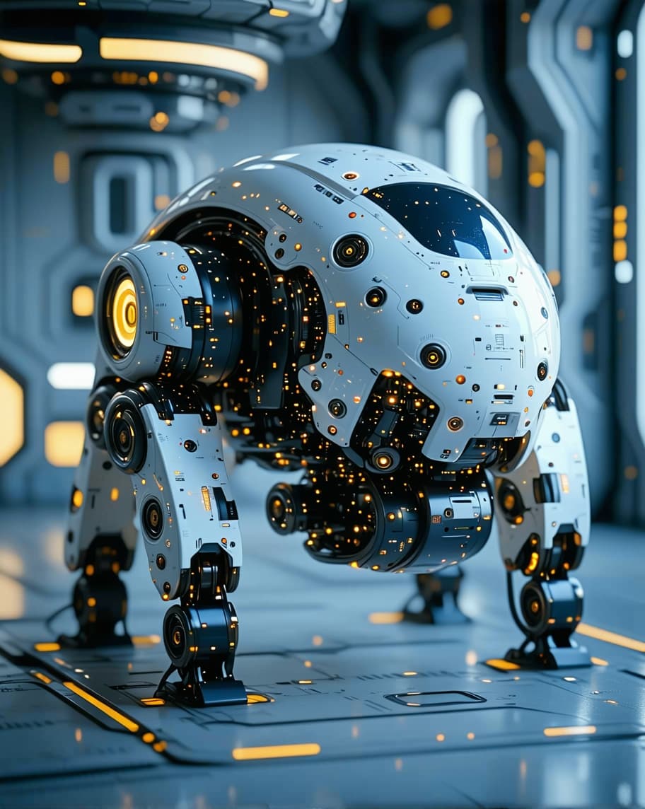 AI generated: SiFi drone futur robot MACHINE BUMPER (intricate details:1.22), hdr, (intricate details, hyperdetail...