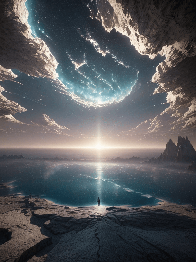 AI generated: Photo of a ultra realistic flat Earth, bright light, cinematic lighting, battered, low angle, trendi...