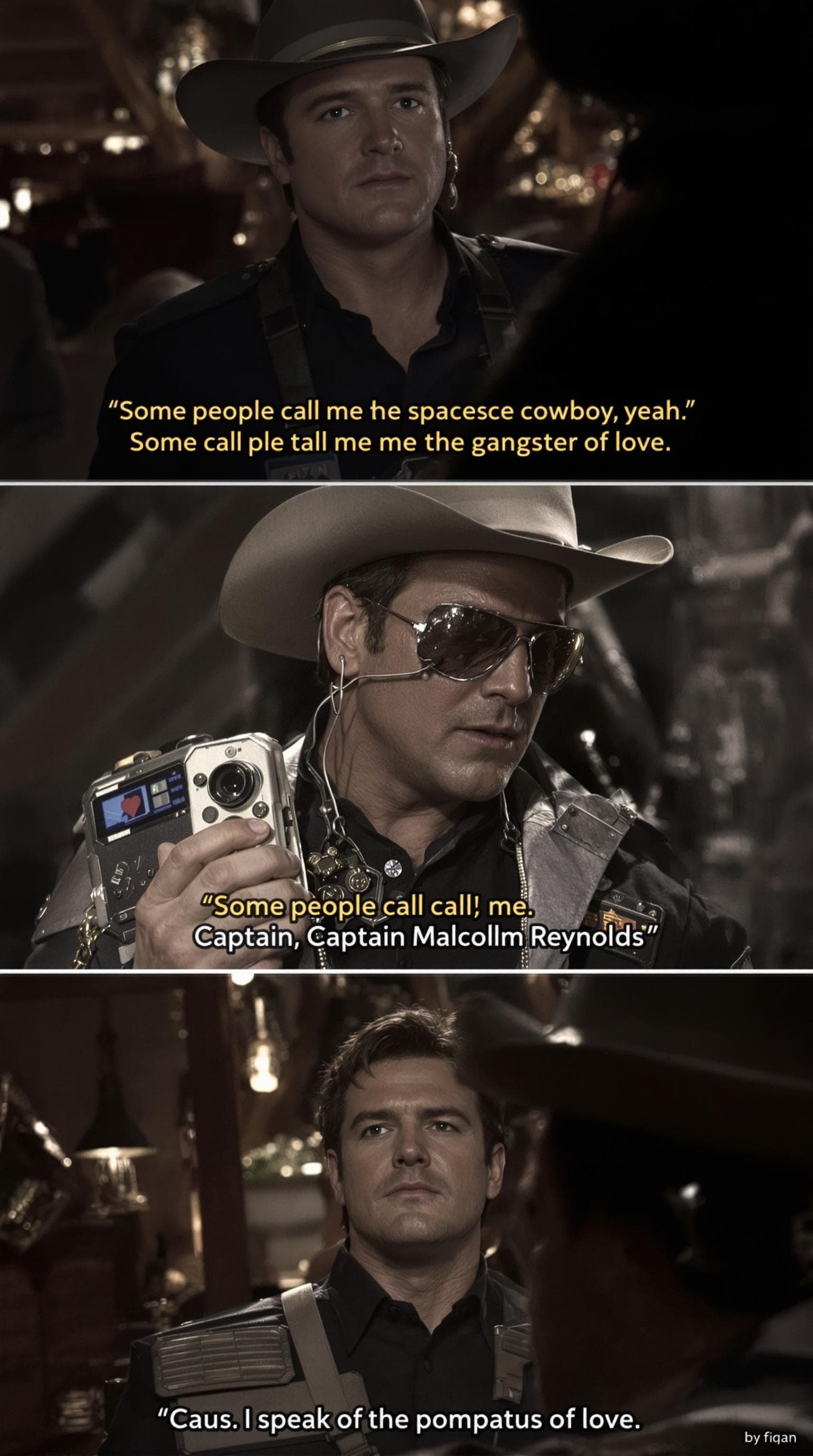AI generated: Nathan Fillion Some people call me the space cowboy, yeah. Some call me the gangster of love, Some p...
