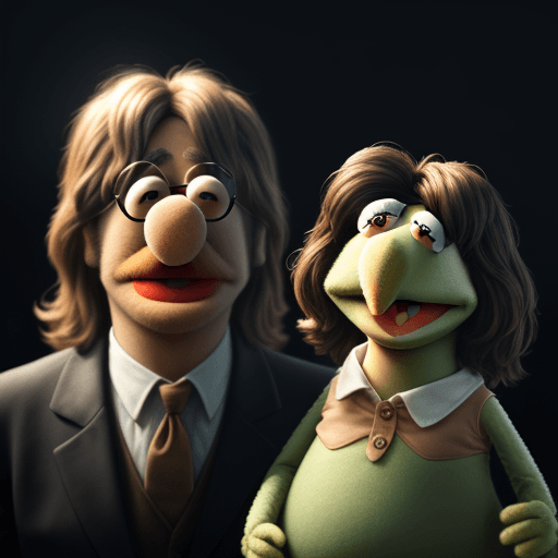 AI generated: The Muppets as john lennon, photorealistic, photorealism, beautiful dramatic lighting,  photorealism...