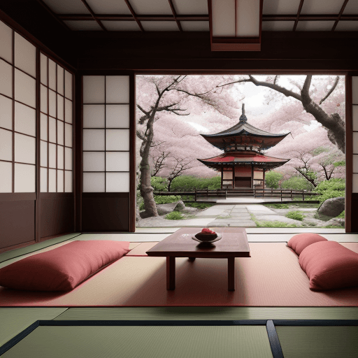 AI generated: High resolution photography interior design, dreamy sunken living room conversation pit, wooden floo...